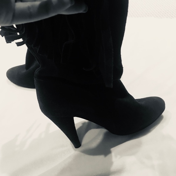 NYLA dark brown fringed boots size 7 - Picture 4 of 4